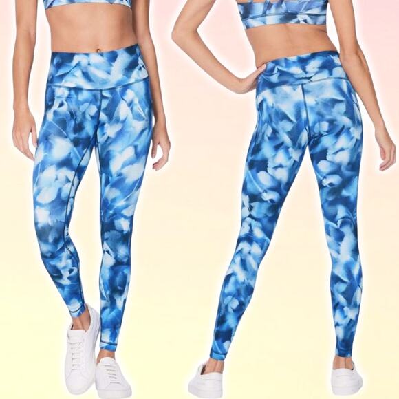 LULULEMON Wunder Under Hi-Rise Tight 28" Blush Blossom Alpine White Navy Sz 6